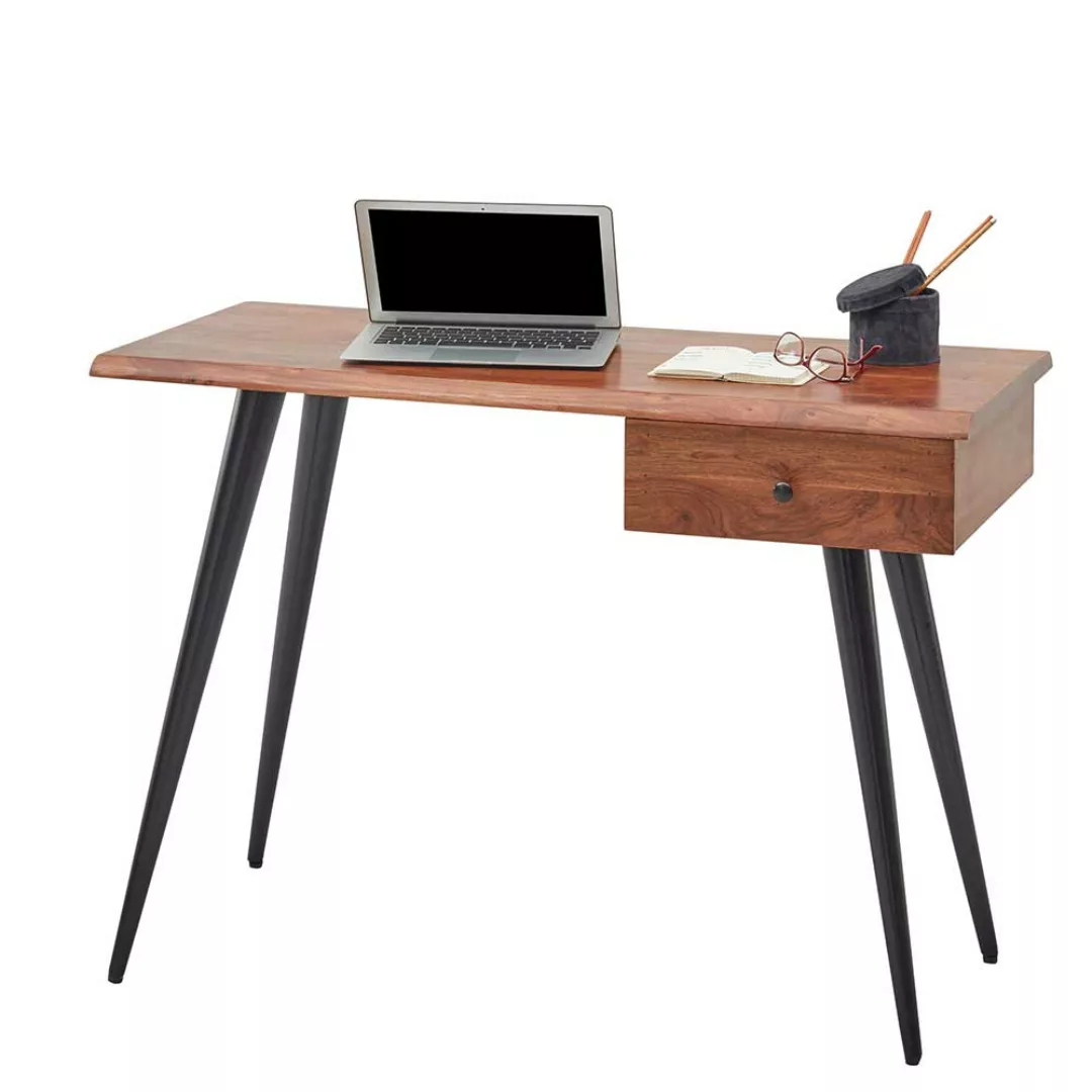 Schreibtisch mit Schublade im Retrostil Vierfußgestell günstig online kaufen
