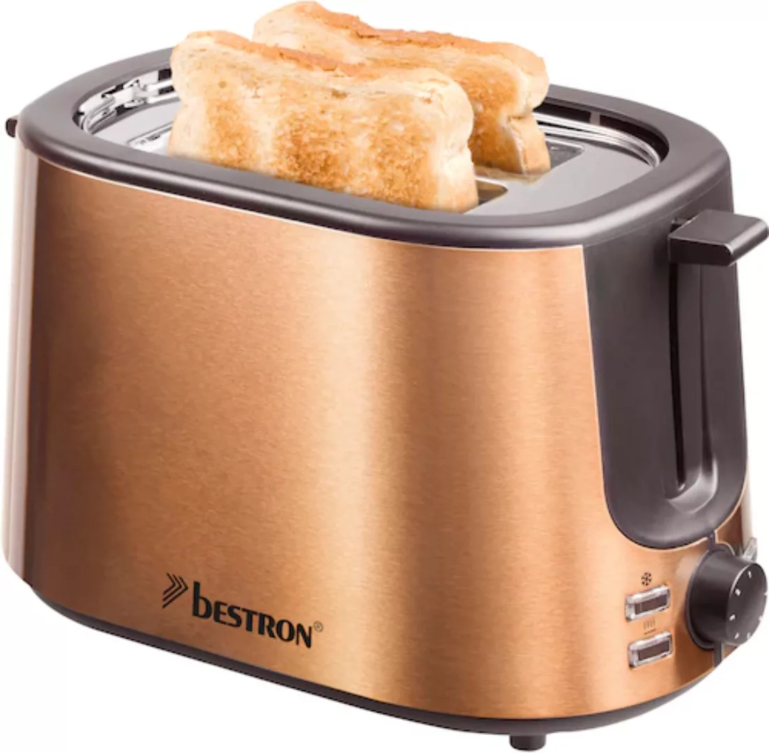 bestron Toaster »ATS1000CO«, 2 kurze Schlitze, für 2 Scheiben, 1000 W günstig online kaufen