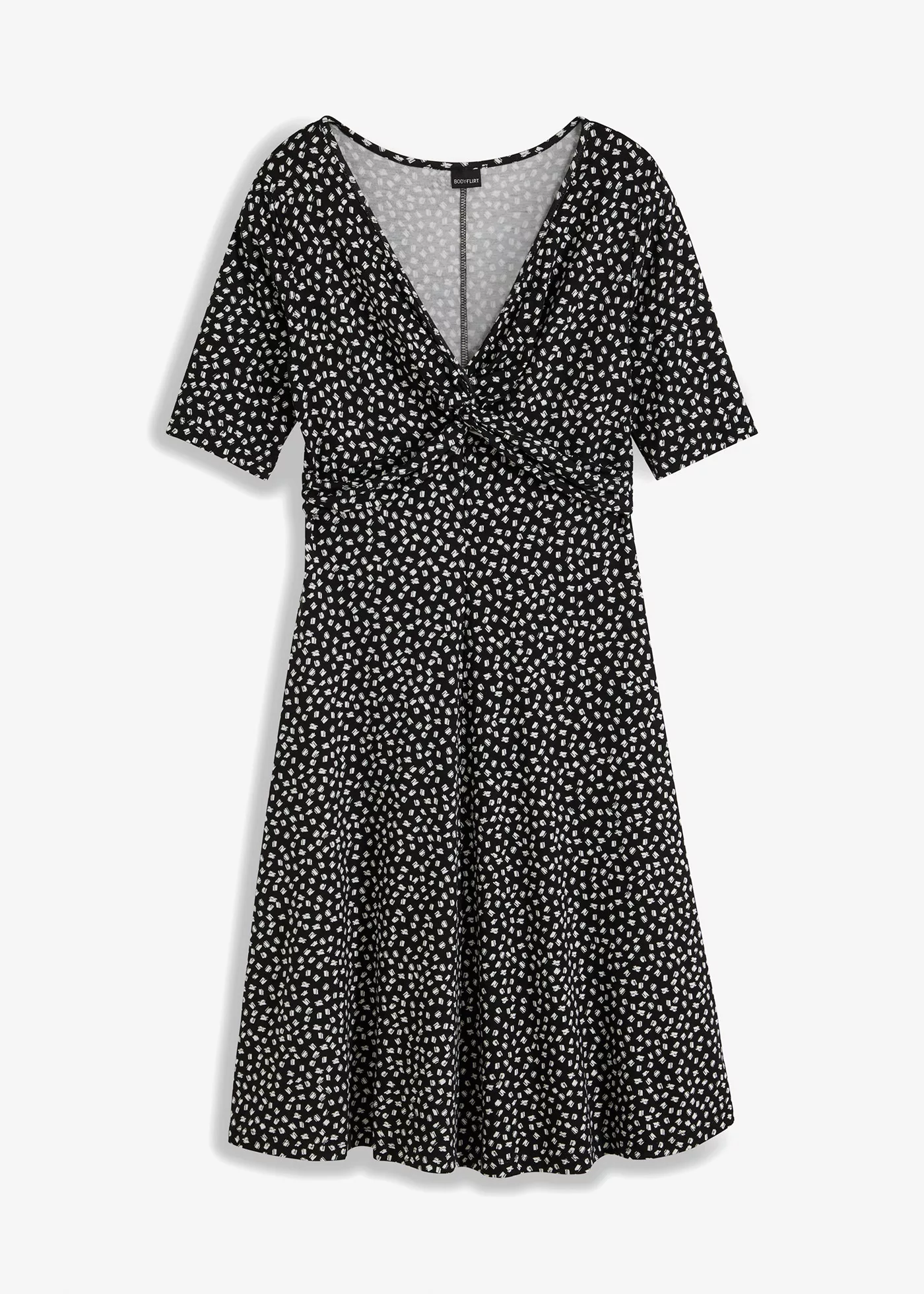 Bedrucktes Jersey-Kleid mit Drapierung günstig online kaufen