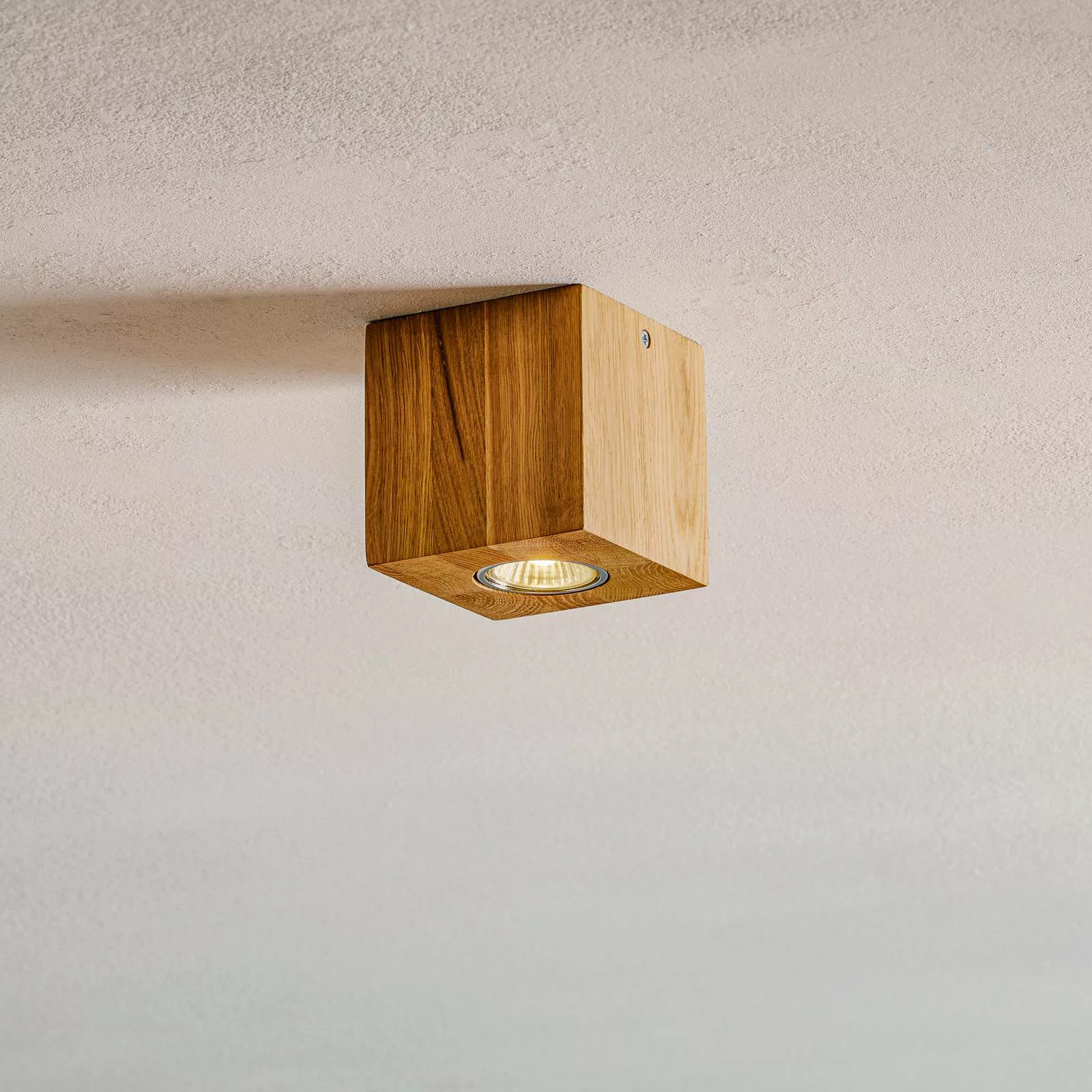 Deckenlampe Wooddream 1-flammig Eiche, eckig, 10cm günstig online kaufen