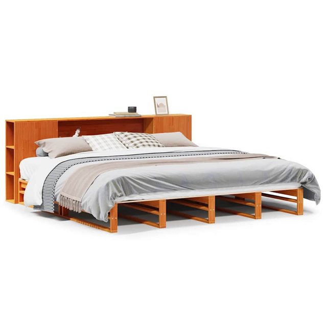 vidaXL Bett, Massivholzbett ohne Matratze Wachsbraun 200x200 Massivholz günstig online kaufen