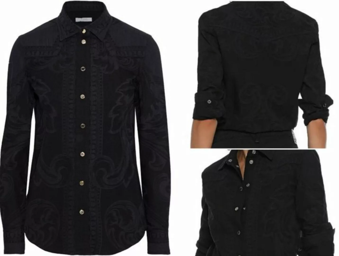 Versace Langarmhemd VERSACE COLLECTION MEN ICONIC CULT PRINTED DENIM HEMD S günstig online kaufen