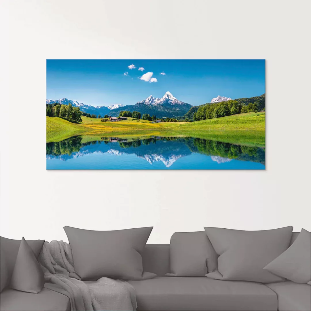 Artland Glasbild »Landschaft in den Alpen«, Berge, (1 St.), in verschiedene günstig online kaufen
