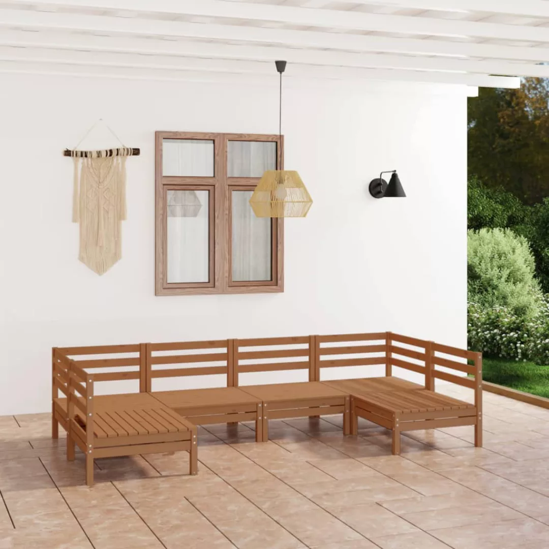 6-tlg. Garten-lounge-set Honigbraun Massivholz Kiefer günstig online kaufen