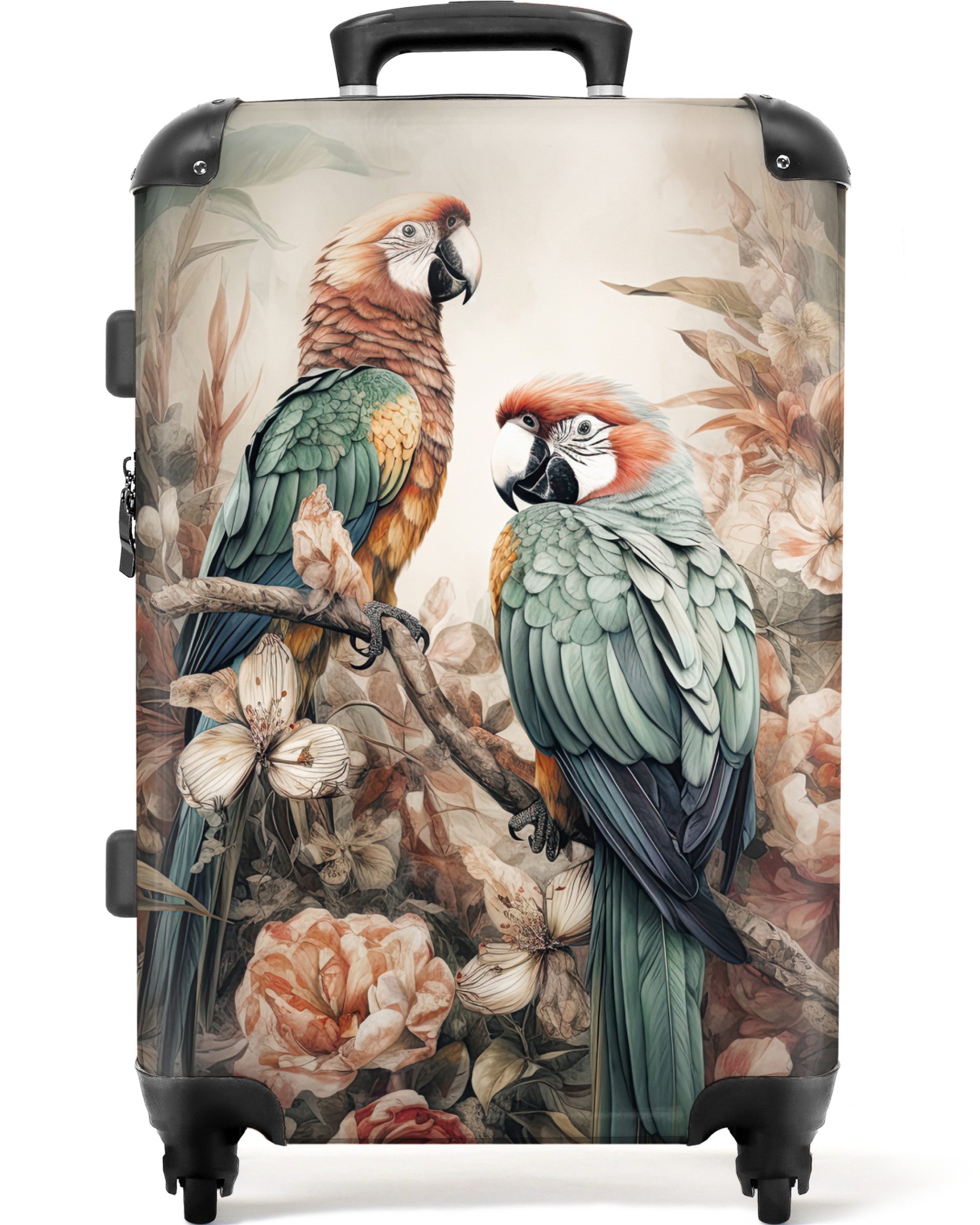 NoBoringSuitcases.com© Hartschalen-Trolley Papageien - Vögel - günstig online kaufen