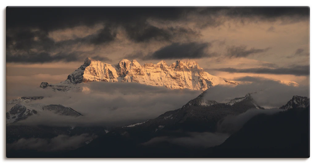 Artland Wandbild "Dents du Midi, Schweizer Berge", Berge, (1 St.), als Lein günstig online kaufen