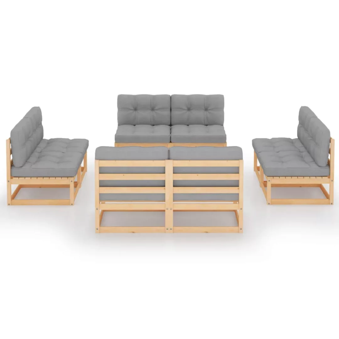 8-tlg. Garten-lounge-set Mit Kissen Kiefer Massivholz günstig online kaufen