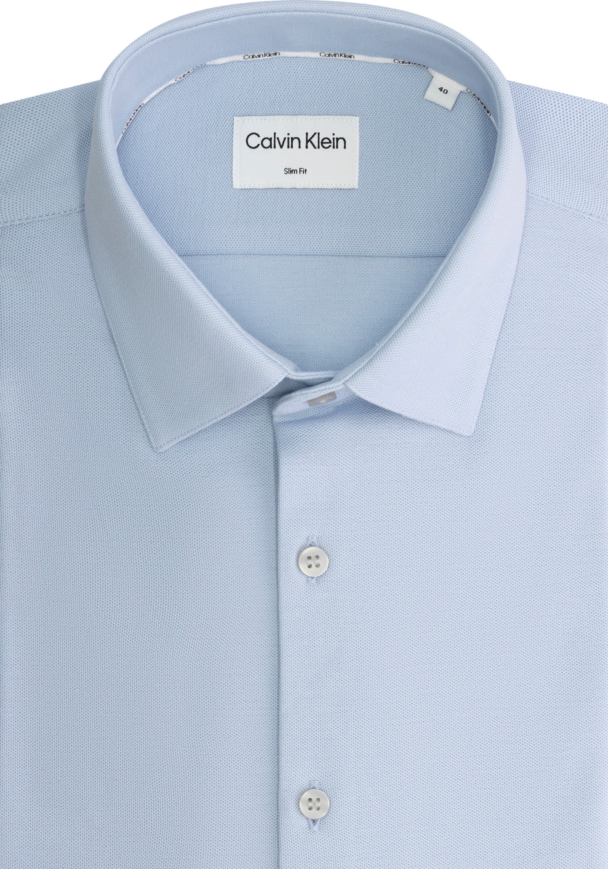 Calvin Klein Langarmhemd STRETCH PIQUE SOLID SLIM SHIRT günstig online kaufen