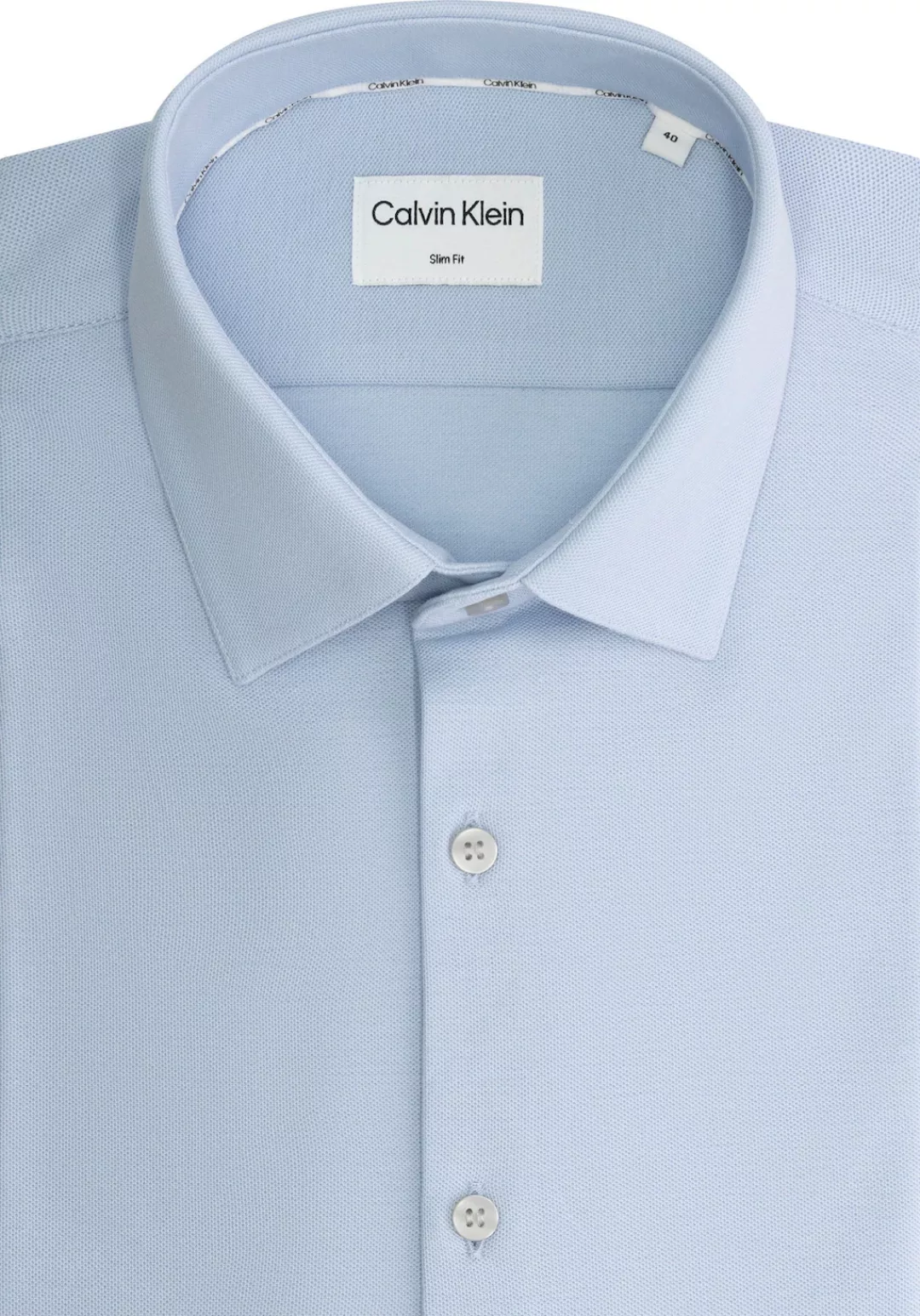 Calvin Klein Langarmhemd "STRETCH PIQUE SOLID SLIM SHIRT" günstig online kaufen