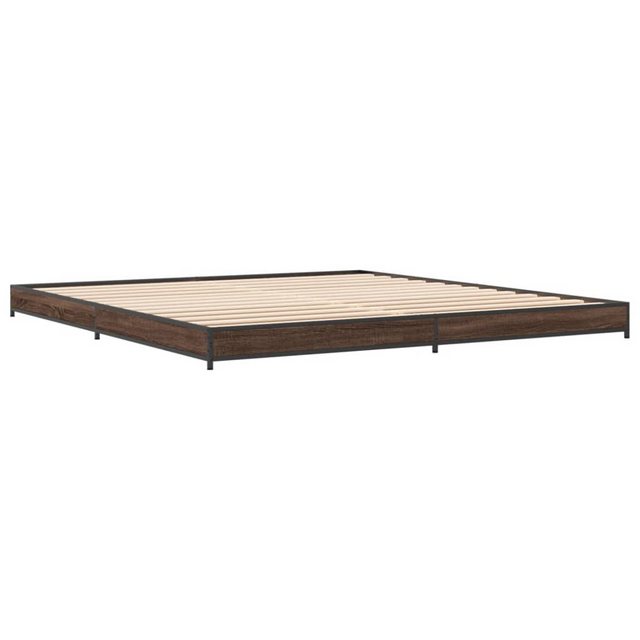 vidaXL Bett Bettgestell Braun Eichen-Optik 180x200 cm Holzwerkstoff Metall günstig online kaufen