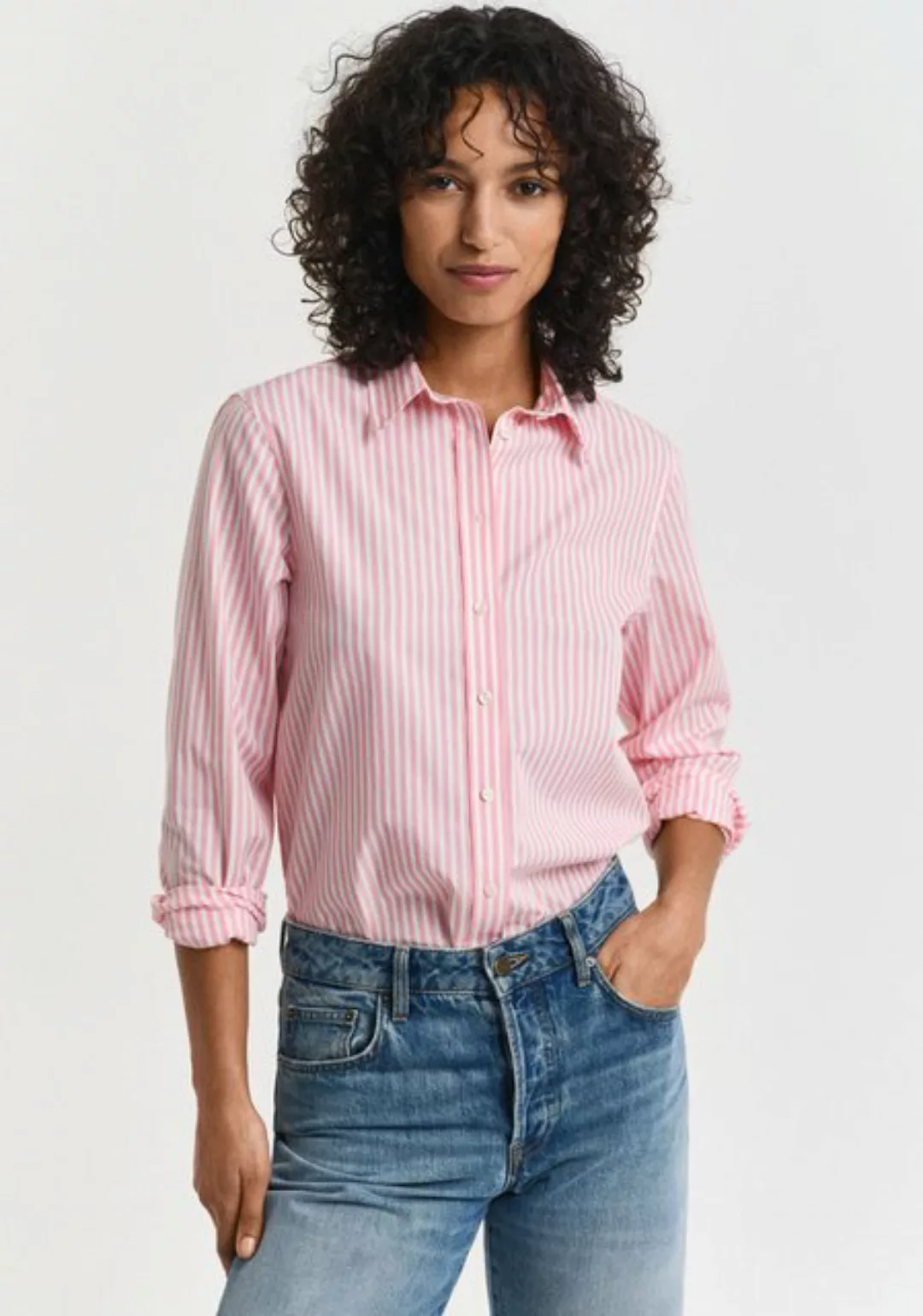 Gant Hemdbluse REG POPLIN STRIPED SHIRT mit einer kleinen Logostickerei auf günstig online kaufen