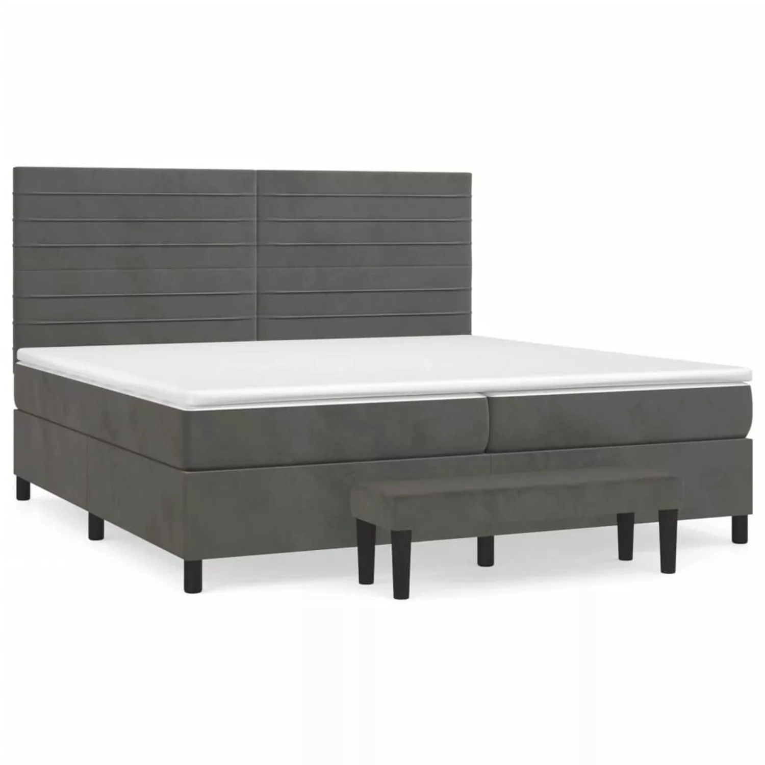 Vidaxl Boxspringbett Mit Matratze Dunkelgrau 200x200 Cm Samt günstig online kaufen