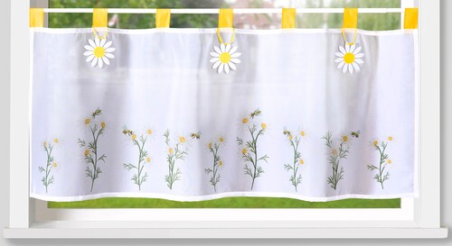 Weckbrodt Scheibengardine »Madita«, (1 St.), Bistro, Voile, floral, bedruck günstig online kaufen