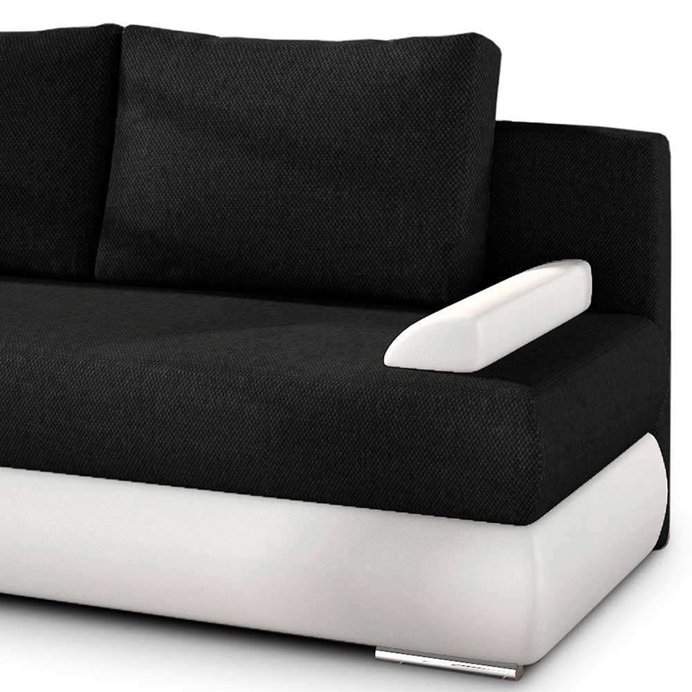 Schlafsofa Zweisitzer Schlafsofa in Schwarzbraun und Weiß günstig online kaufen