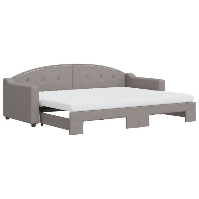 vidaXL Gästebett Gästebett Tagesbett Ausziehbar mit Matratzen Taupe 80x200 günstig online kaufen