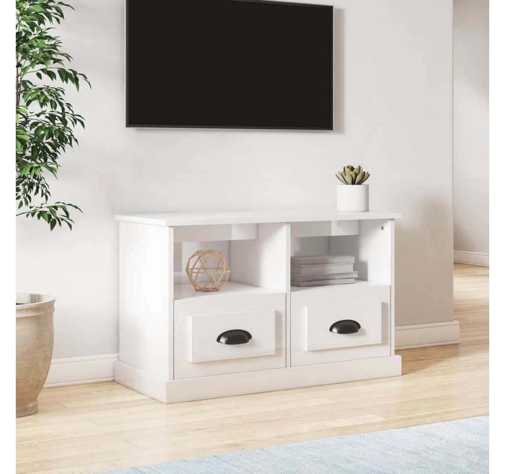 vidaXL TV-Schrank TV-Schrank Hochglanz-Weiß 80x35x50 cm Spanplatte günstig online kaufen