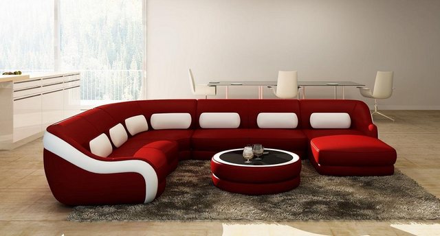 JVmoebel Ecksofa Moderne Stilvolle U-Form Wohnlandschaft luxus Sofa XXL Led günstig online kaufen