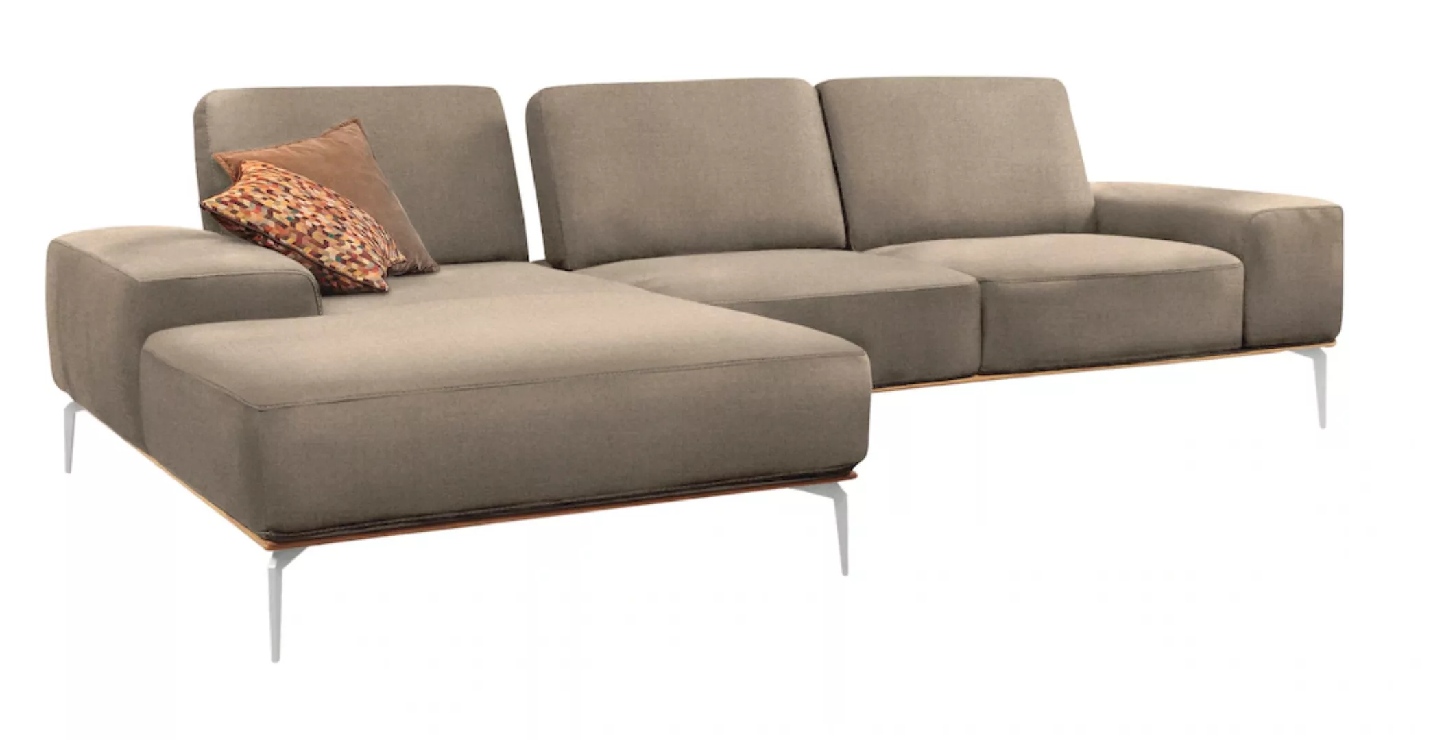 W.SCHILLIG Ecksofa run, mit elegantem Holzsockel, Füße in Chrom glänzend, B günstig online kaufen