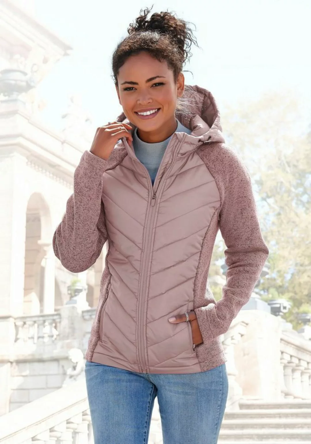 Vivance Steppjacke mit Strickfleece-Ärmeln günstig online kaufen