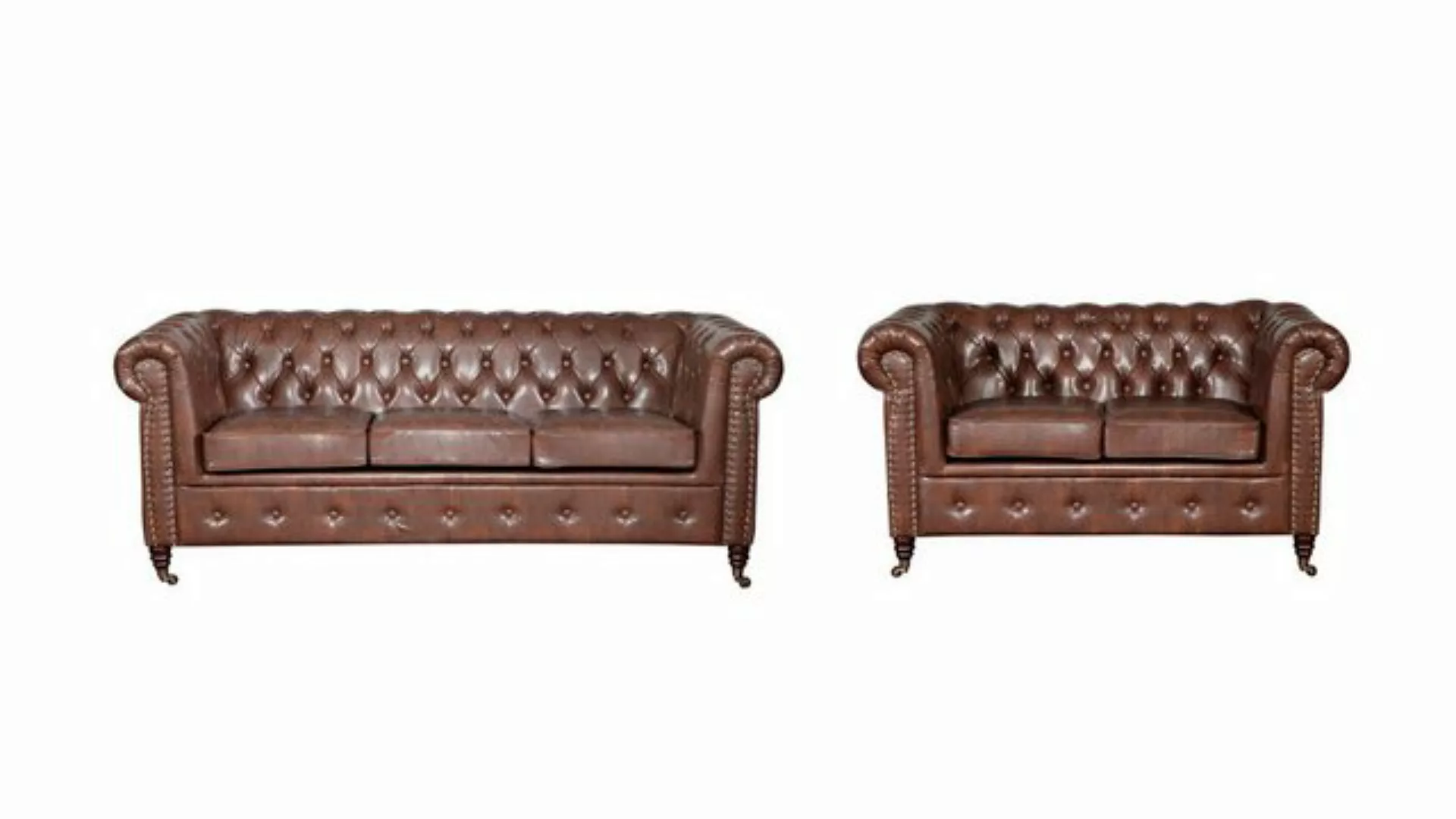 Xlmoebel Sofa Neue Chesterfield Wohnzimmergarnitur mit 3-Sitzer Sofa, 2-Sit günstig online kaufen