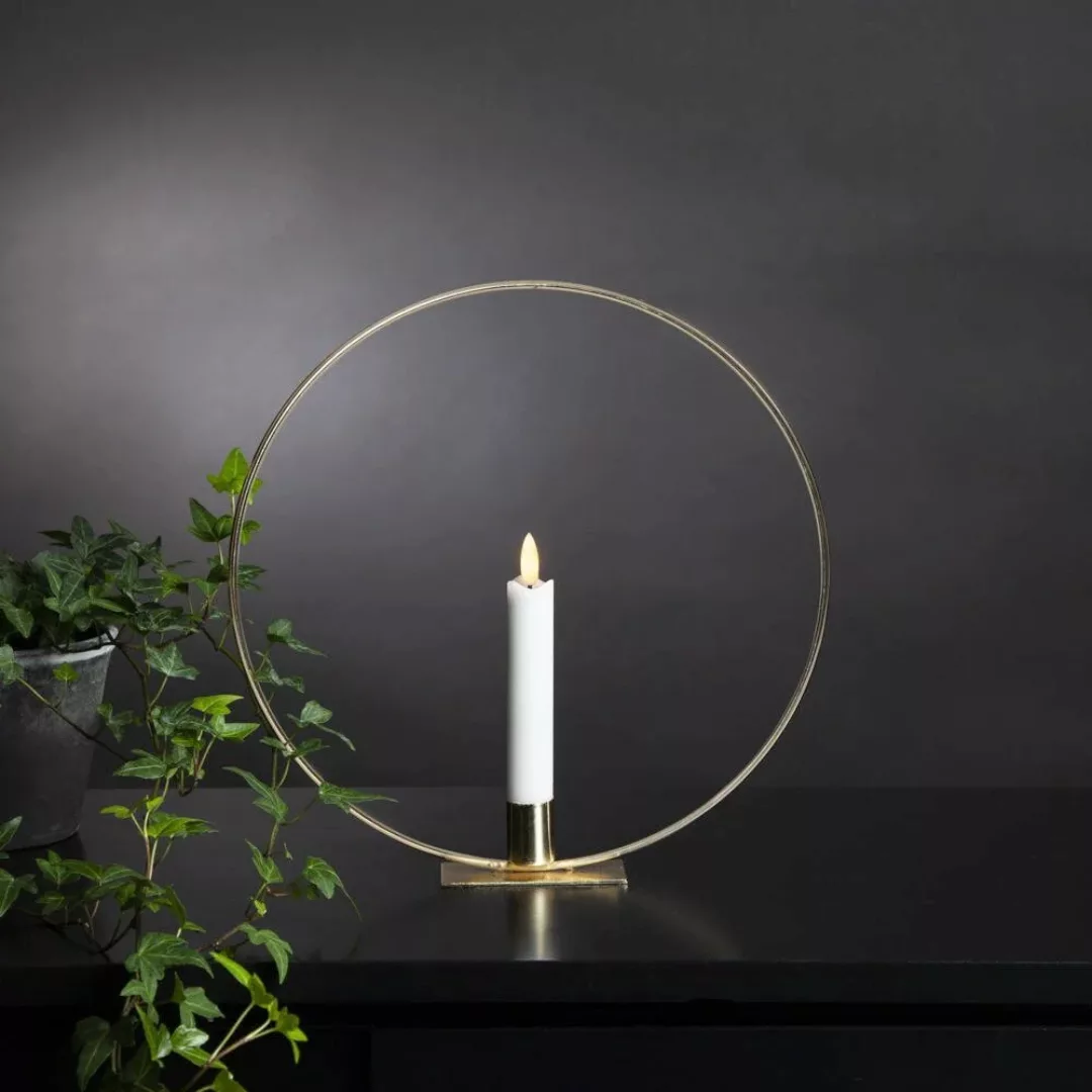 LED Tischleuchte Flamme Ring in Gold 0,06W günstig online kaufen