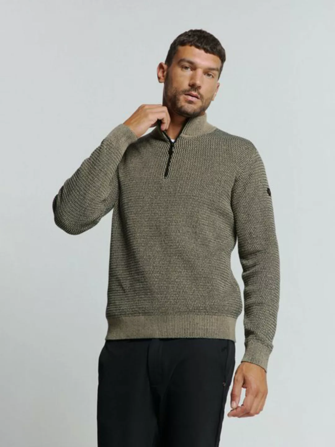 NO EXCESS Rollkragenpullover No Excess Halber Reißverschluss Pullover Melan günstig online kaufen