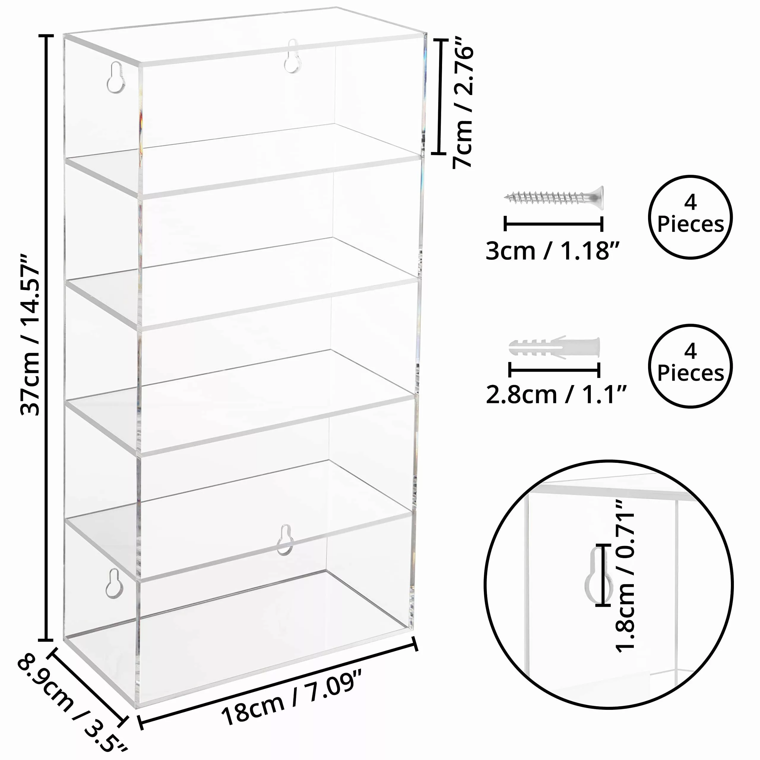 Belle Vous Wandregal Acryl Vitrine für günstig online kaufen