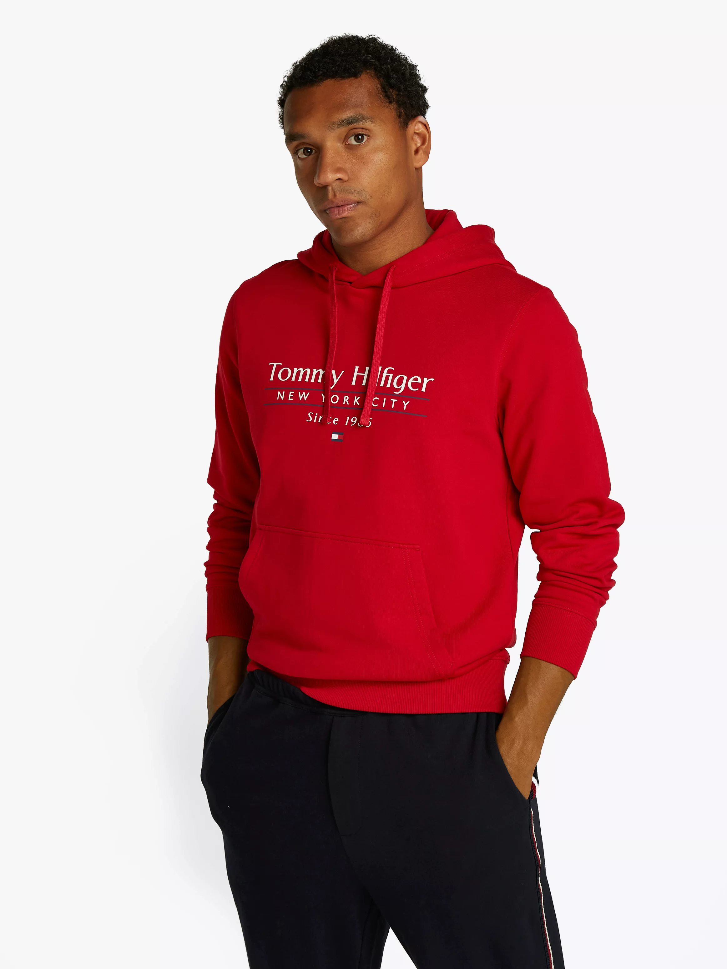 Tommy Hilfiger Hoodie "HILFIGER CENTER STACK HOODY", mit großem mehrfarbige günstig online kaufen