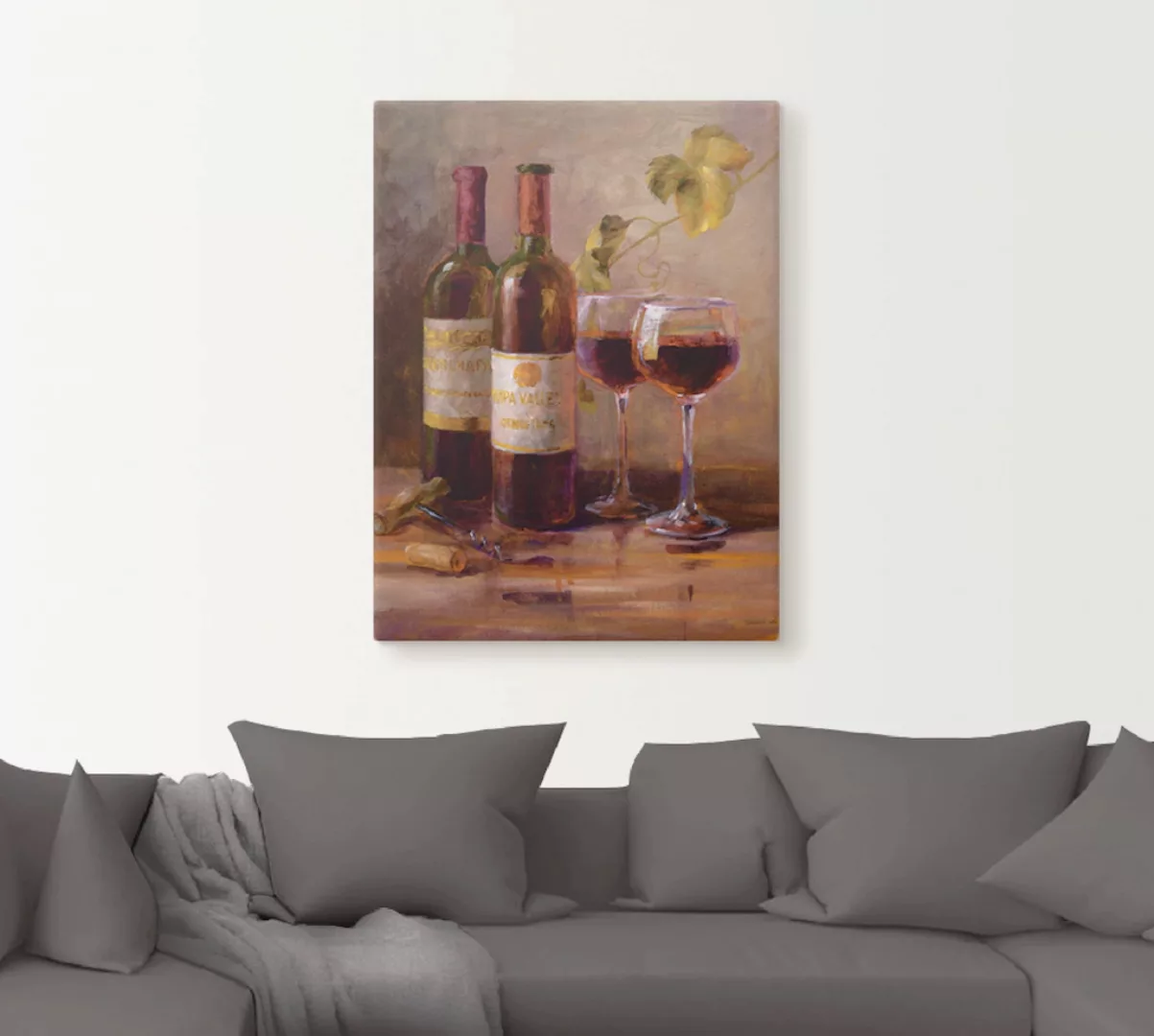 Artland Wandbild "Offener Wein I", Getränke, (1 St.), als Leinwandbild, Pos günstig online kaufen