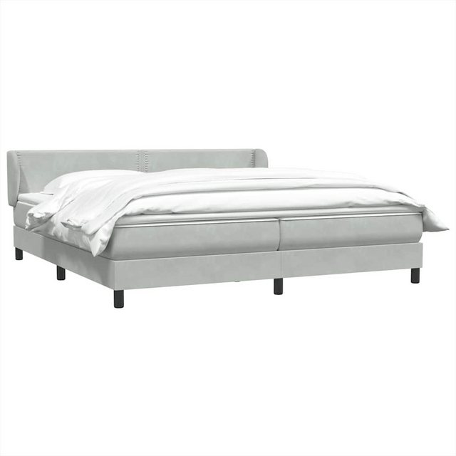 vidaXL Bett Boxspringbett mit Matratzen Hellgrau 180x220 cm Samt günstig online kaufen