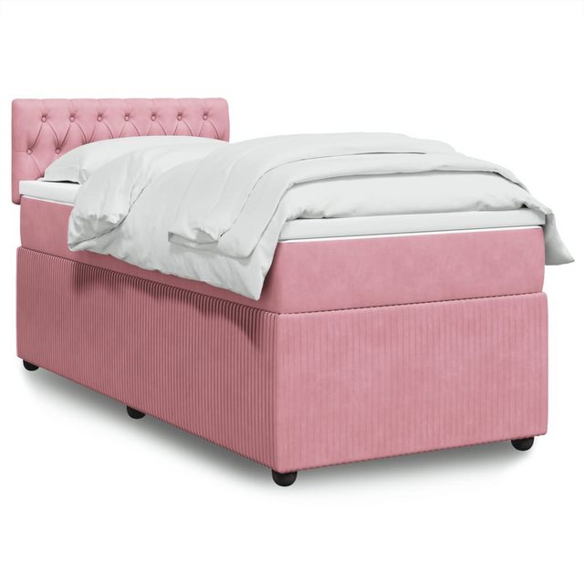 vidaXL Boxspringbett, Boxspringbett mit Matratze Rosa 80x200 cm Samt günstig online kaufen