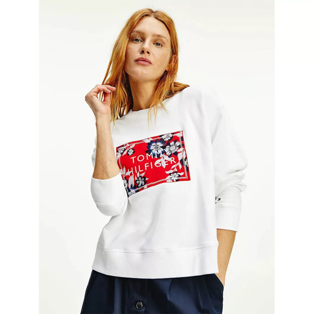 Tommy Hilfiger Floral Logo Relaxed Sweatshirt M White günstig online kaufen