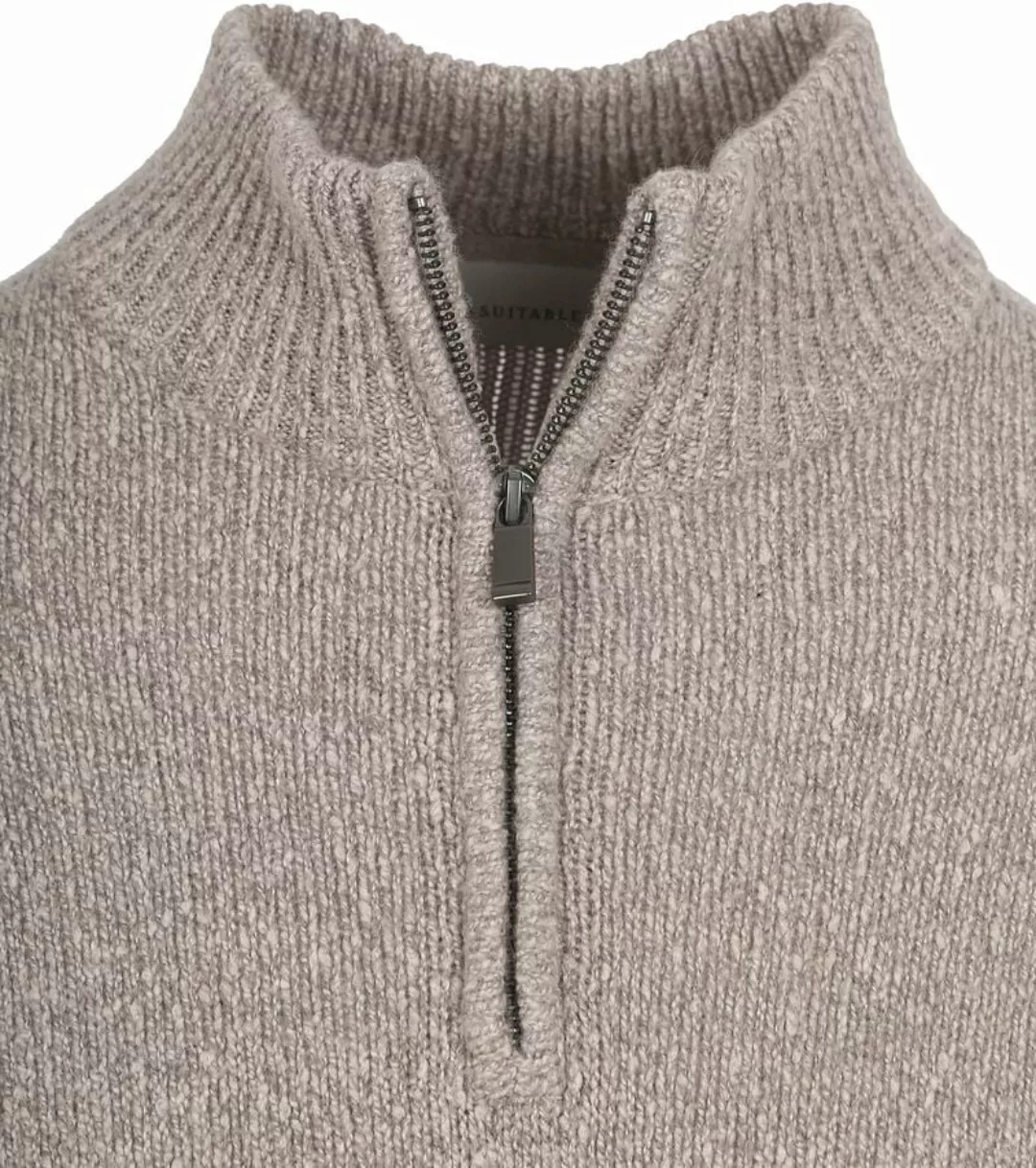 Suitable Half Zip Pullover Boiled Wool Taupe - Größe XXL günstig online kaufen