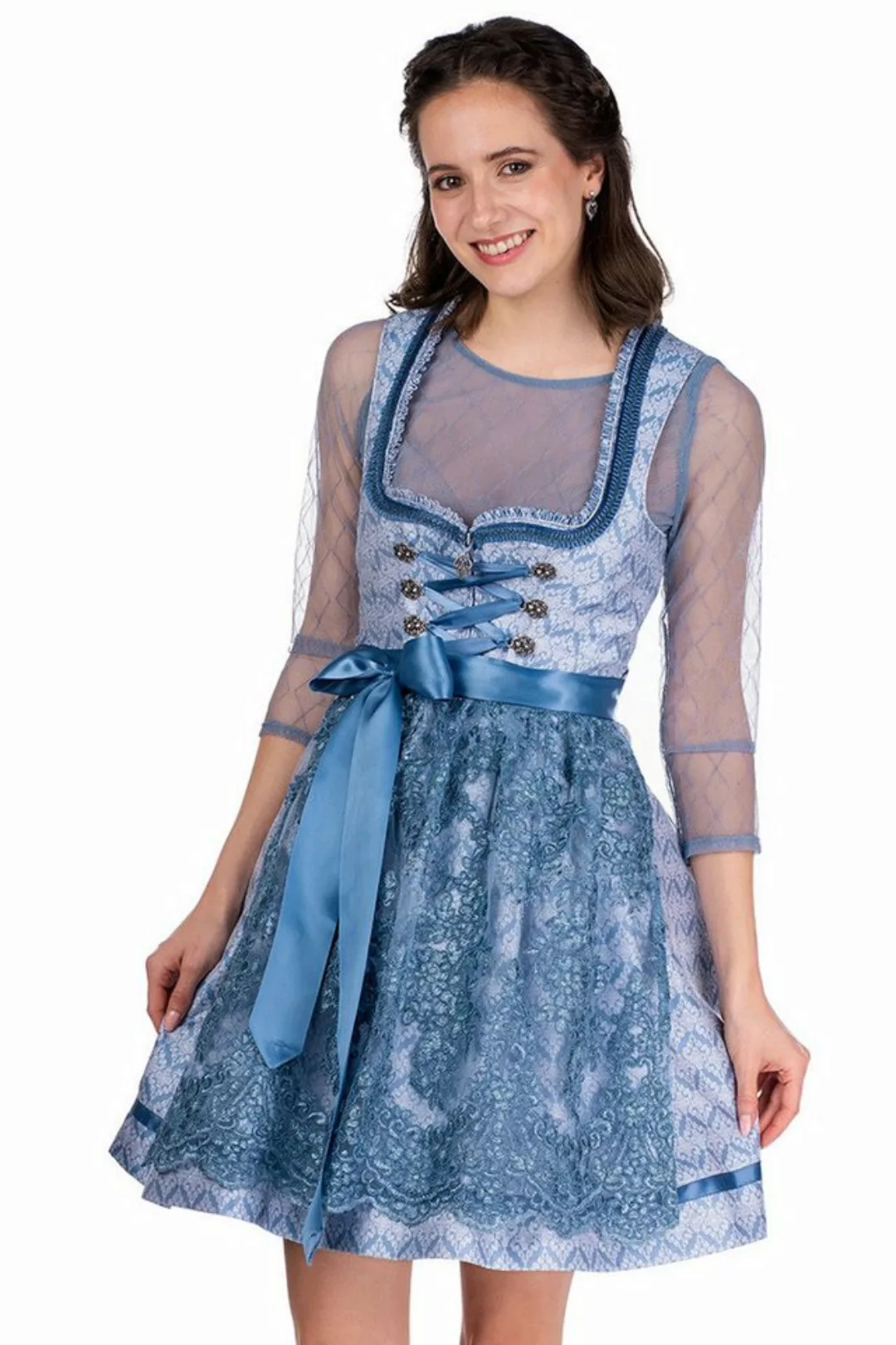 MarJo Dirndl Mini Dirndl 2tlg. - ALESSA - wasserblau günstig online kaufen