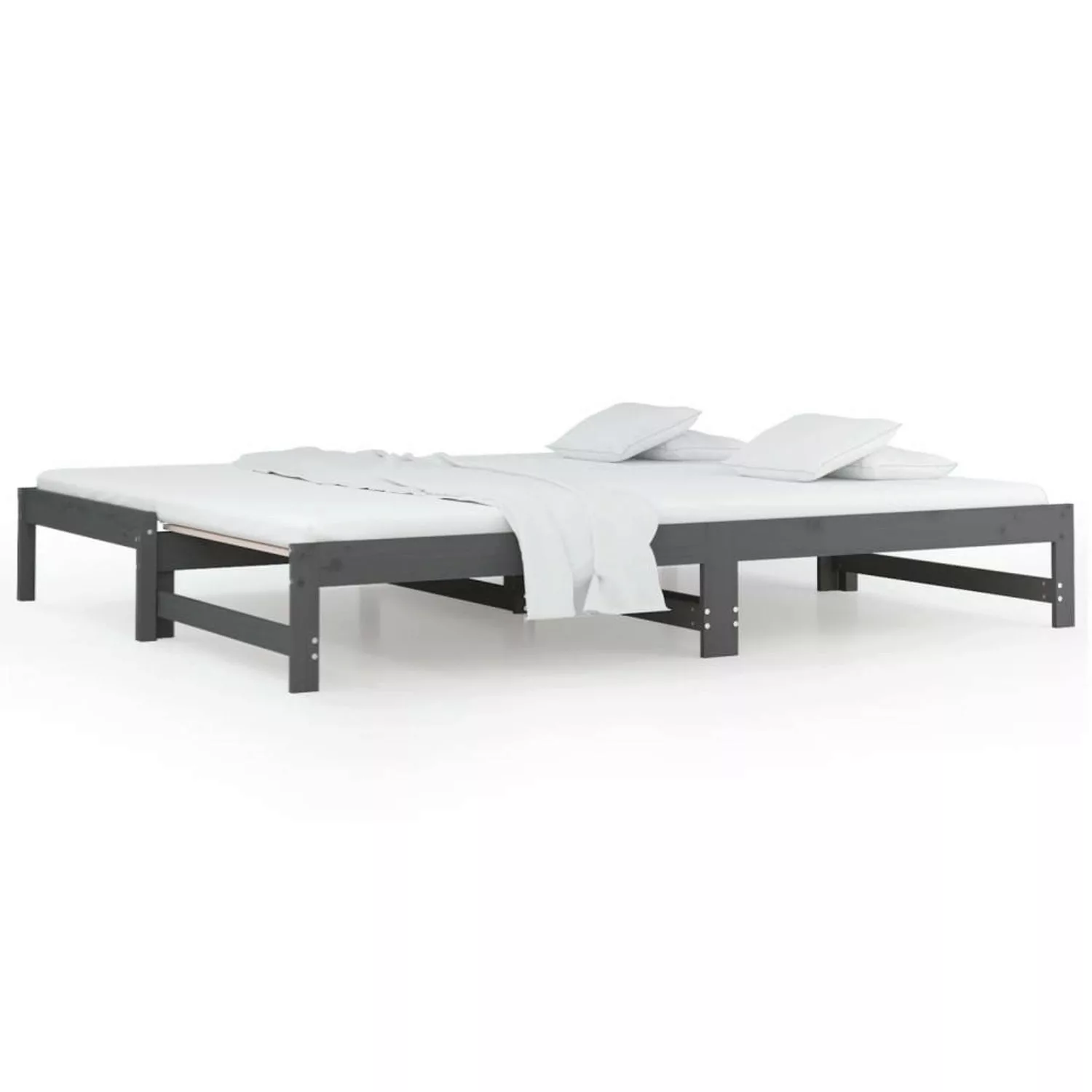 vidaXL Tagesbett Ausziehbar Grau 2x(90x200) cm Massivholz Kiefer1279944 günstig online kaufen