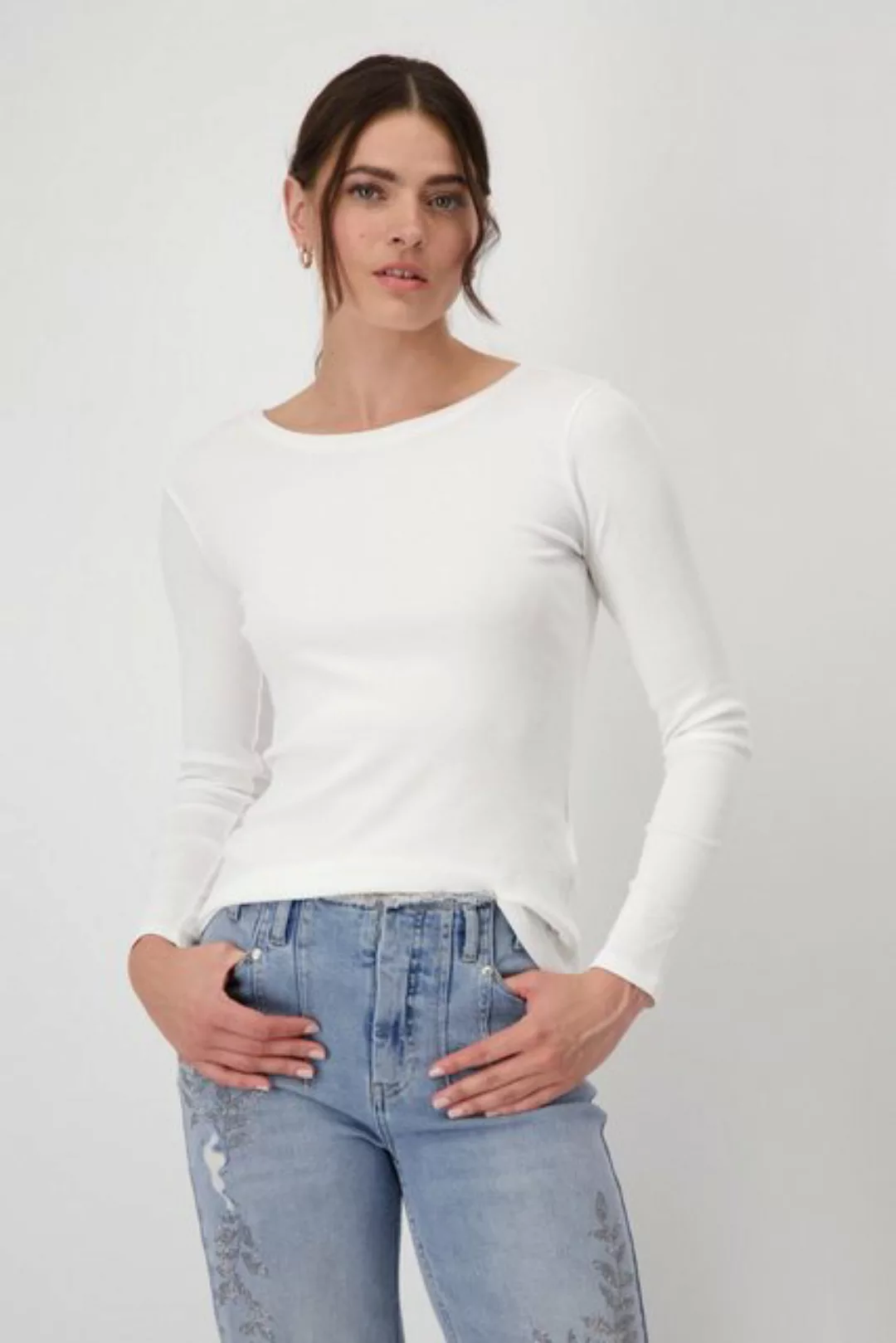 Monari Langarmshirt Pullover, off-white günstig online kaufen