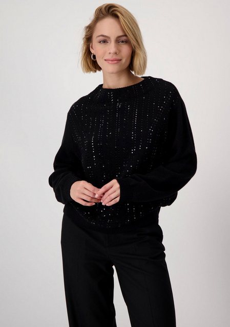 Monari Stehkragenpullover, mit Glitzersteinchen günstig online kaufen