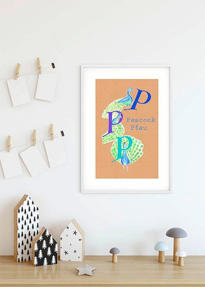 Komar Bild "ABC Animal P", Buchstaben, (1 St.), Wandbild zur Dekoration - o günstig online kaufen