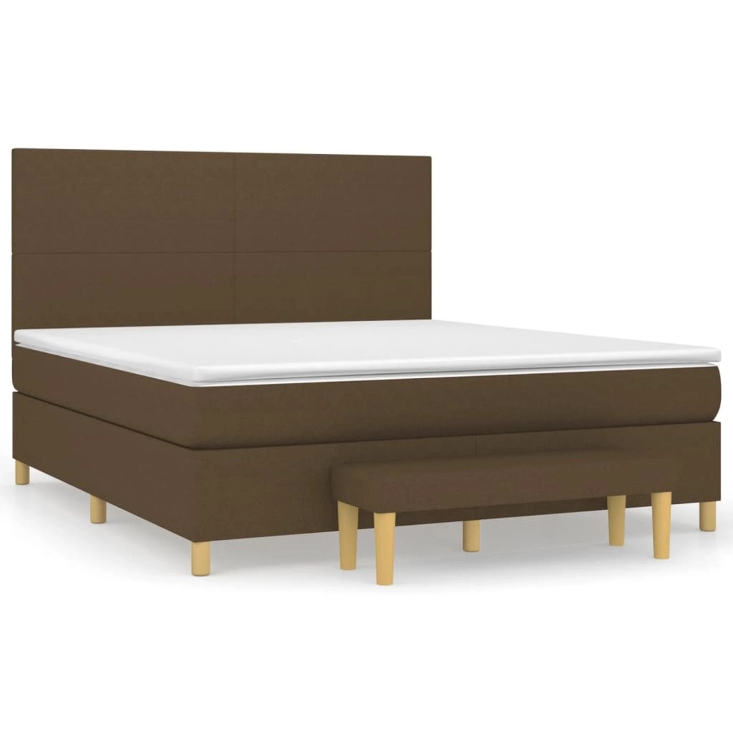 vidaXL Boxspringbett Boxspringbett mit Matratze Dunkelbraun 180x200 cm Stof günstig online kaufen