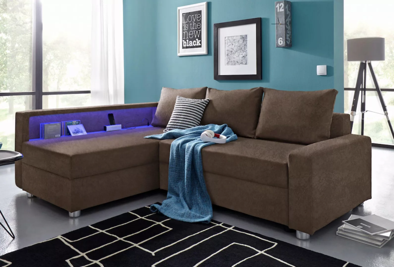 COLLECTION AB Ecksofa »Relax L-Form«, inklusive Bettfunktion, Federkern, wa günstig online kaufen