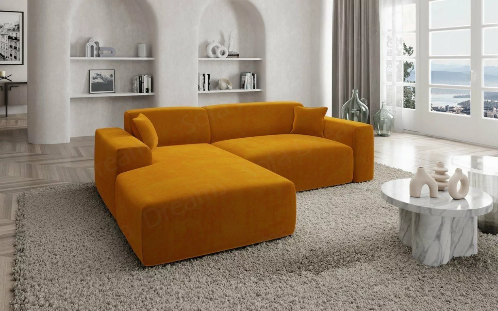 Sofa Dreams Ecksofa Design Samt Stoff Sofa Mallorca L Form kurz Modern Stof günstig online kaufen