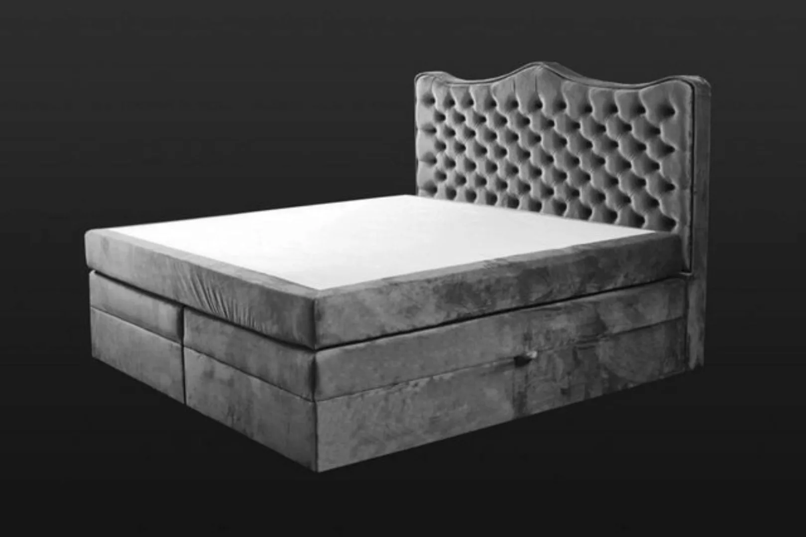 JVmoebel Bett Bettrahmen grau chesterfield schlafzimmer design elegant stof günstig online kaufen