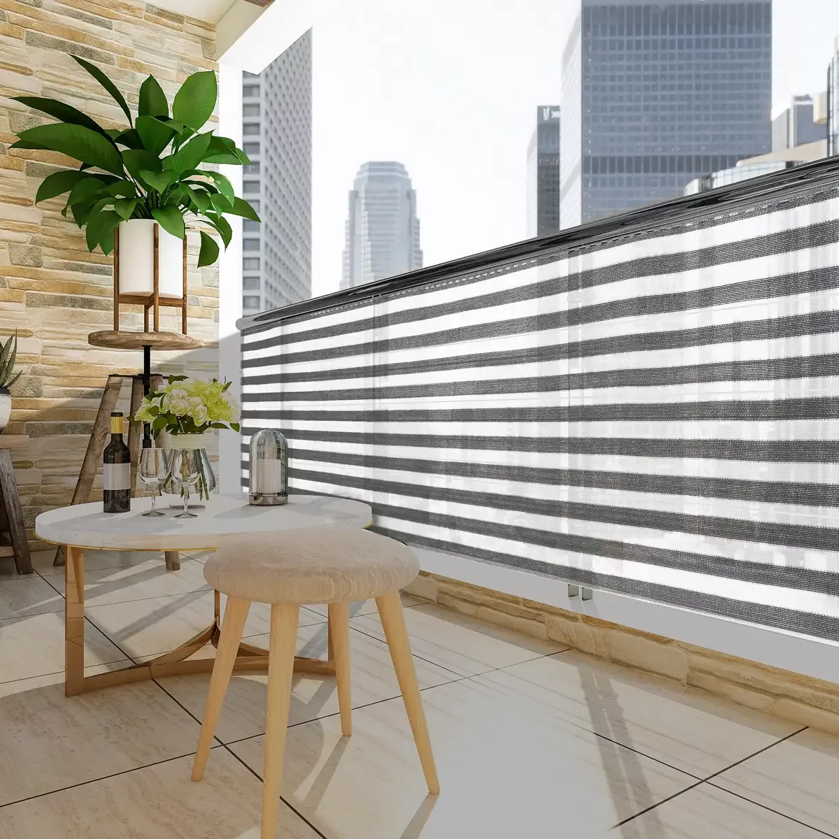 Balkonsichtschutz Grau/Weiß 1,2x10m günstig online kaufen