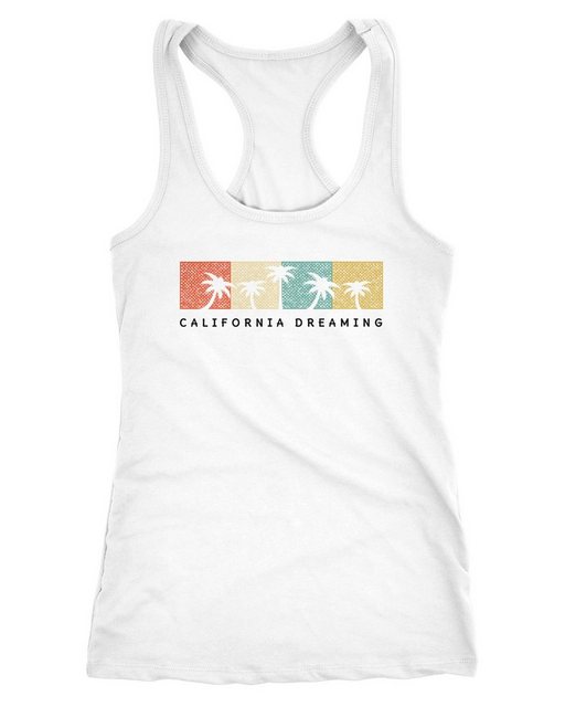Neverless Tanktop Damen Tank-Top California Dreaming Summer Party Palmen Pa günstig online kaufen