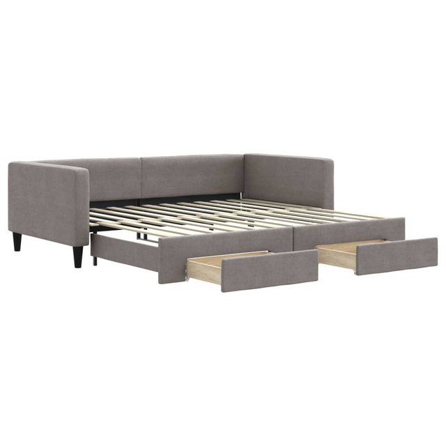 vidaXL Gästebett Gästebett Tagesbett Ausziehbar mit Schubladen Taupe 100x20 günstig online kaufen