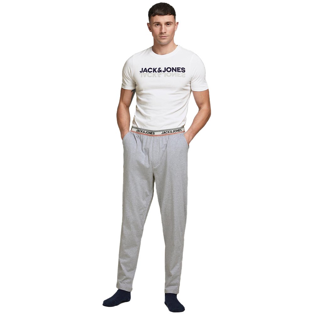 Jack & Jones Lounge Schlafanzug 2XL Light Grey Melange / Detail White günstig online kaufen