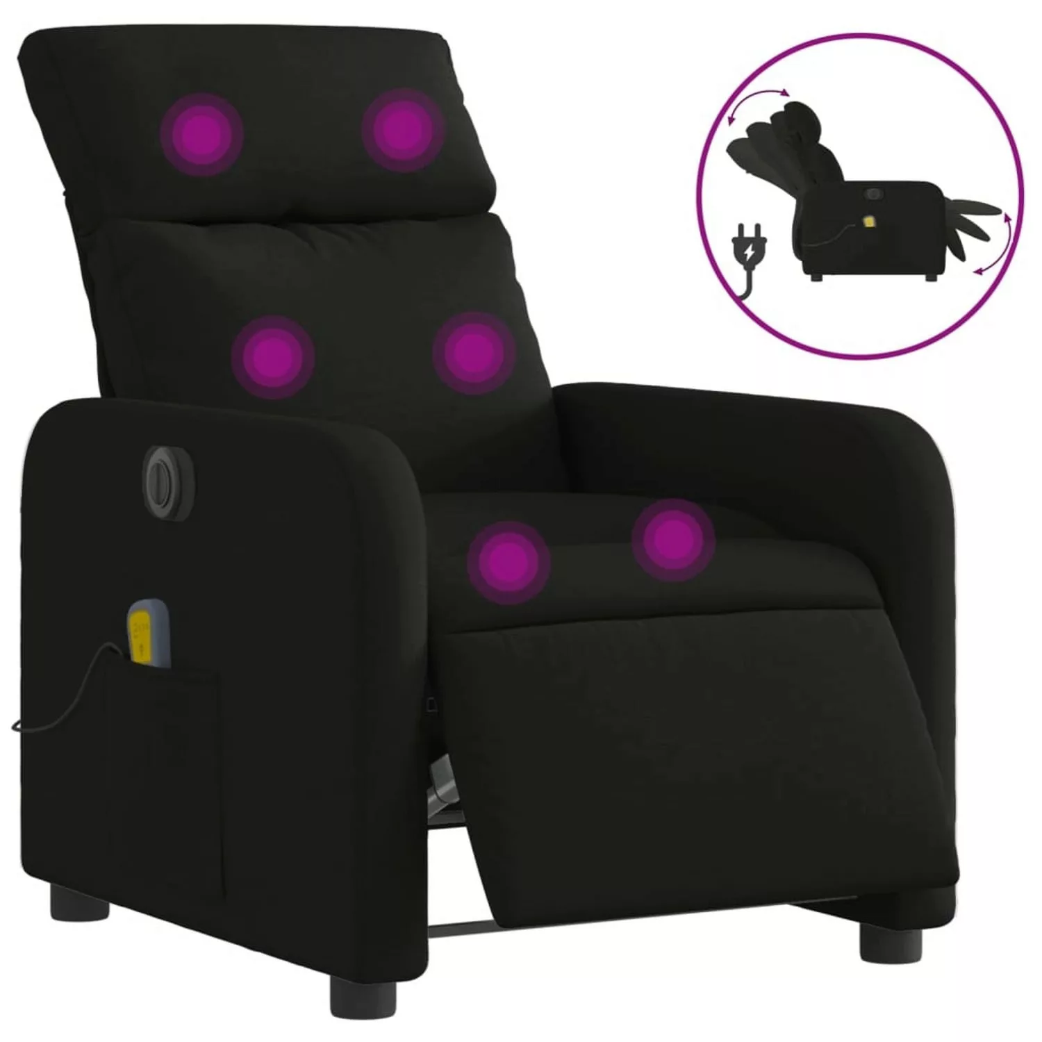 vidaXL Massagesessel Elektrisch Schwarz Samt Modell 16 günstig online kaufen