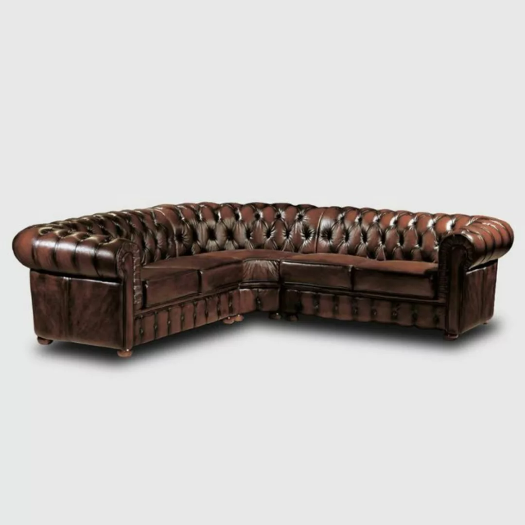 JVmoebel Ecksofa Klassische Ecksofa Ledersofa Polster Eck Sofa Braune Sofas günstig online kaufen