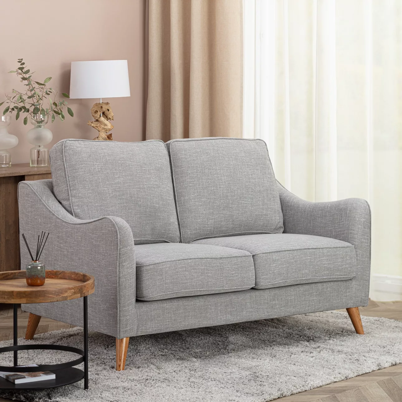 2-Sitzer Sofa Venuste grey linen, 140 x 90 x 90 cm günstig online kaufen