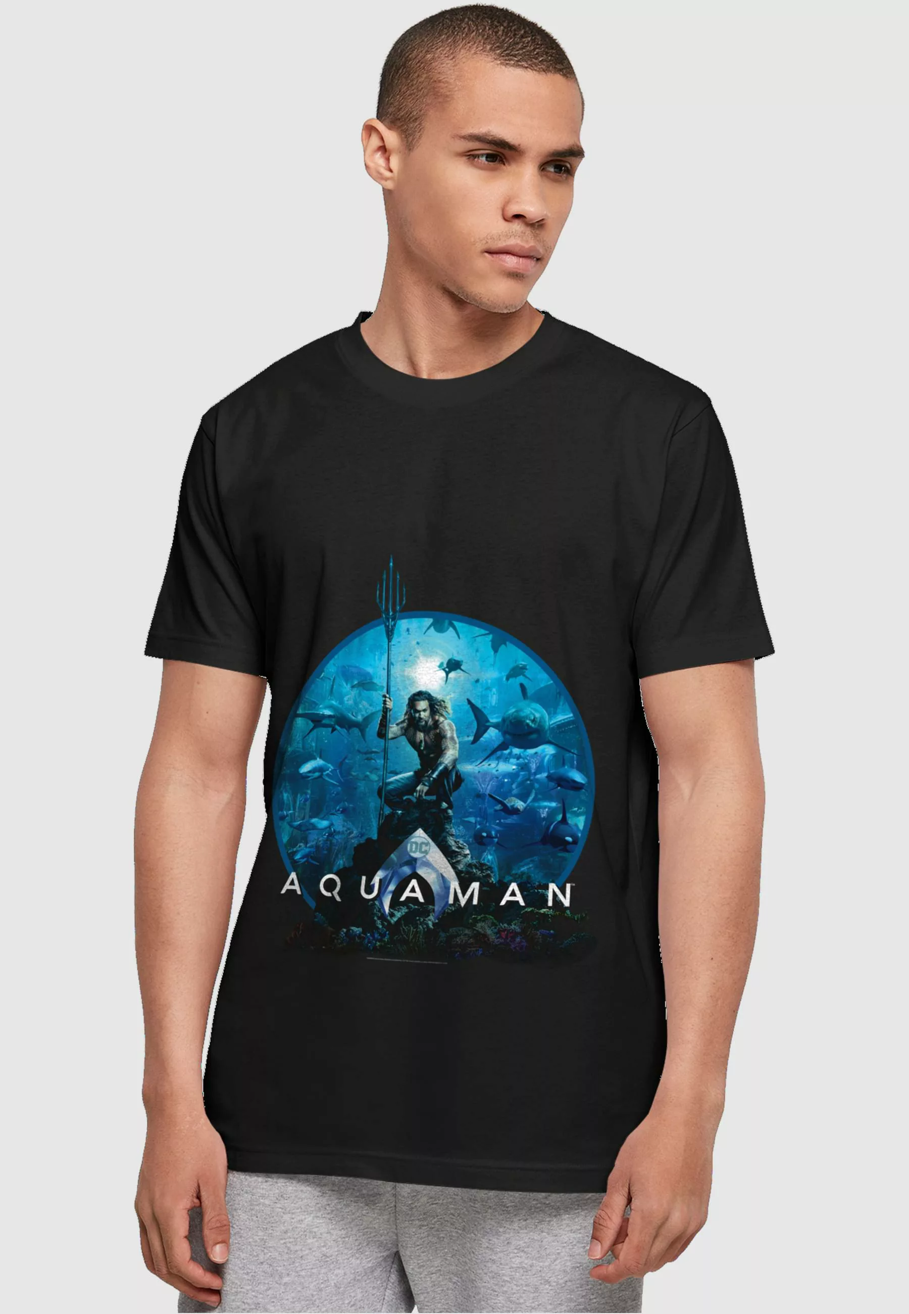 ABSOLUTE CULT T-Shirt "ABSOLUTE CULT Herren Aquaman - Circle Poster Basic T günstig online kaufen